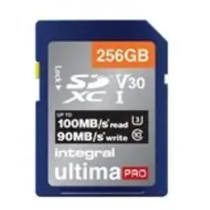 Comparateur de prix : Integral 256GB SDXC 100-90MB/s UHS-I V30 256 Go SD