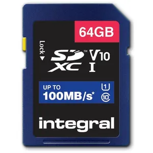 Comparateur de prix : Integral - Carte mémoire flash - 64 Go - Video Class V10 / UHS-I U1 / Class10 - SDXC UHS-I