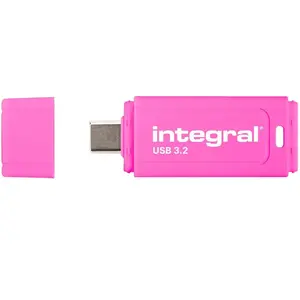 Integral Memory Integral Neon-C - Clé USB - 32 Go - USB-C 3.1 Gen 1 - rose pas cher