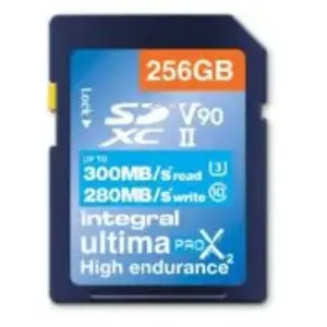 Comparateur de prix : Integral UltimaPro X2 256GB SDXC UHS-II U3 V90 - 300-280 MB/s 256 Go