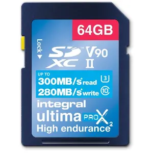 Comparateur de prix : Integral UltimaPro X2 64GB SDXC UHS-II U3 V90   300-280 MB/s 64 Go