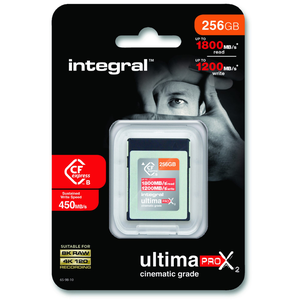 Integral UltimaPro X2, 256 Go, CFexpress, 1 800 Mo/s, 1 200 Mo/s, Noir