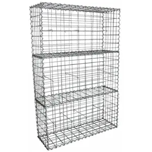 Comparateur de prix : Monstershop Lot de 3 Paniers de Gabions Argentés en Acier Galvanisé pour Projets d’Aménagement Extérieur, Murs de Soutènement, Clôture de Jard