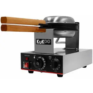 Comparateur de prix : KuKoo Gaufrier Electrique Professionnel 1 Moule Rond Téflon Antiadhésif 250°C