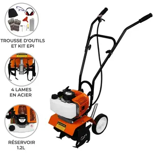 MonsterShop Motoculteur à Essence 52cc T-Mech pas cher