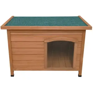 Comparateur de prix : Monster Shop Niche pour Chien en Bois de Sapin avec Toit Plat en Asphalte - 58 x 86 x 63 cm