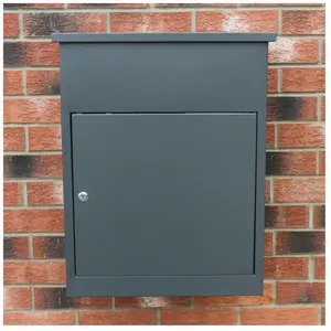 Comparateur de prix : MonsterShop Boîte à Parcels Murale Gris 58 cm Sécurisée Large Colis Lettres 5 Clés INCLUS