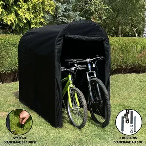 Monstershop Tente Garage pour Vélo Noire Imperméable Rangement Bicyclette Extérieur