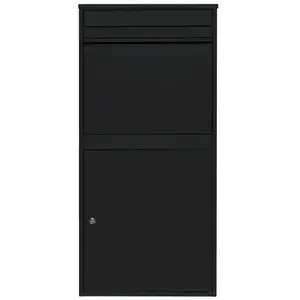 MonsterShop Boîte à Colis XL Anti-vol Noire en Acier Autoportante Boîte aux Lettres Murale Colissimo pas cher