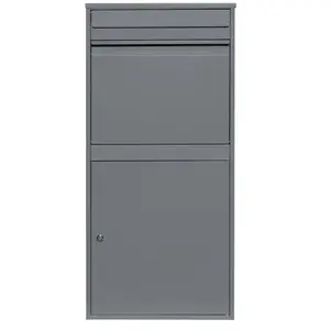 MonsterShop Boîte à Colis XL Anti-vol Grise en Acier Autportante Boîte aux Lettres Murale Colissimo pas cher