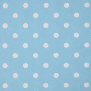 Homescapes - Tissu en coton à pois Bleu