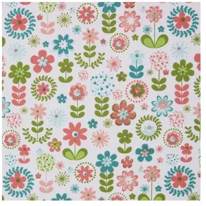 Homescapes - Tissu imprimé Fleurs rétro en coton