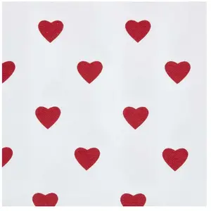 Homescapes - Tissu imprimé Coeur Rouge 100% coton