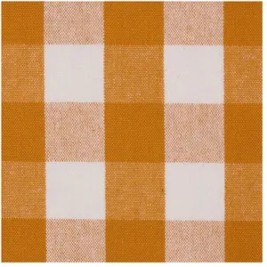 Tissu Vichy à grands carreaux en coton, Orange - Homescapes pas cher