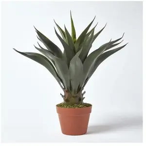 HOMESCAPES Agave américain plante verte artificielle en pot, 60 cm pas cher