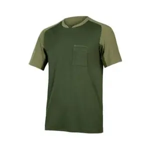 Maillot manches courtes gravel endura gv500 foyle vert olive pas cher
