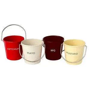 Set de 4 seaux à condiments spécial barbecue pas cher