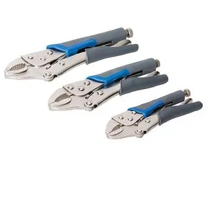 Comparateur de prix : Silverline Jeu de 3 pinces autobloquantes poignées caoutchoutées