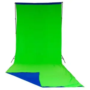 Manfrotto LASTOLITE fond de studio drapé réversible bleu et vert Chromakey 3 x 7 m pas cher