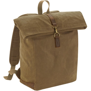 Quadra Heritage Waxed Canvas Leather Accent Backpack One Size de désert de sable pas cher