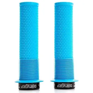 Paire de grips dmr deathgrip thin avec flanges bleuVendu paramazon
