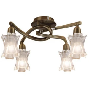 Inspired Plafonnier à 4 lumières L1/SGU10, laiton antique, lampes CFL INCLUSESVendu paramazon