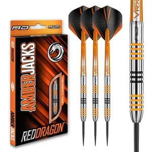 Fléchettes - RED DRAGON - Amberjack 3 - 22g - Tungstène - Noir et OrangeVendu paramazon