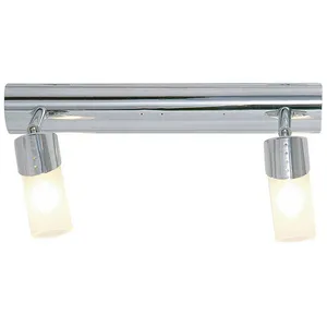 Luminaire Center Diyas - Inspired Kopus Plafonnier 2 lumières G9 Chrome poli, verre dépoli pas cher