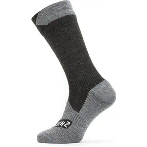 Comparateur de prix : Sealskinz unisexe chaussette imperméable de taille moyenne pour tous les températures - noir/gris, L