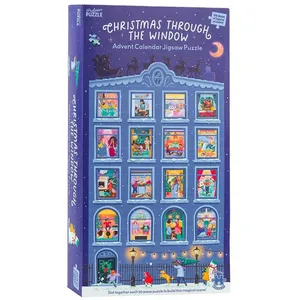 Calendrier de l'Avent Noël à travers la fenêtre