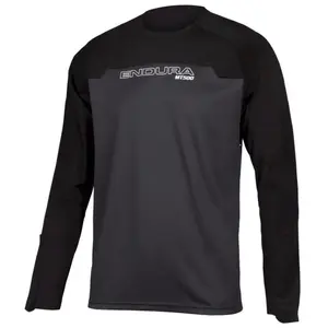 Comparateur de prix : Endura - MT500 Burner Trikot Langarm - Maillot de cyclisme taille L, noir/gris