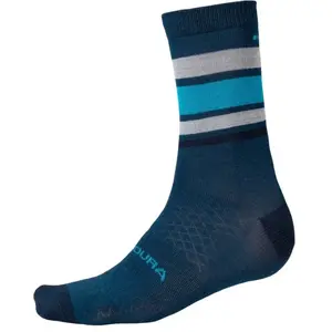 Chaussettes hiver endura baabaa stripe merinos myrtille bleu