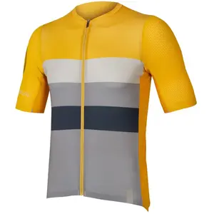Maillot Endura Pro SL Race manche courte jaune moutarde gris - L pas cher