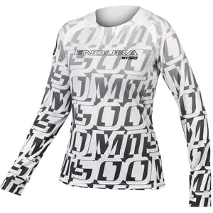 Maillot Endura MT500 Print Limited Edition manche longue blanc noir femme - S pas cher