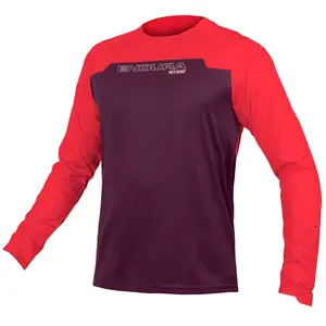 Maillot manches longues endura mt500 burner aubergine violet rose pas cher