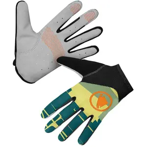 Gants longs Endura Hummvee lite Icon turquoise noir jaune femme - L pas cher