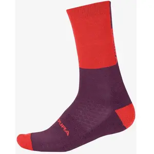 Chaussettes Endura Baabaa Merino rouge grenat lilas - L-XL