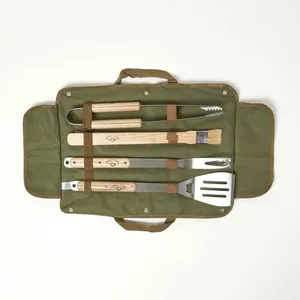 Homescapes - Kit ustensiles barbecue en toile pas cher