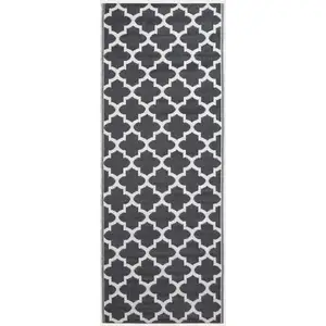 Homescapes - Tapis d'extérieur noir et blanc Nola, 75 x 200 cm