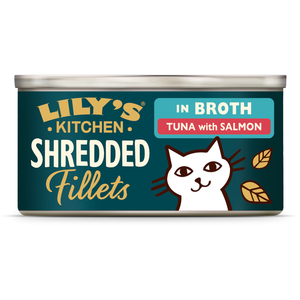 24x70g Lily's Kitchen Shredded Fillets thon & saumon nourriture pour c... pas cher