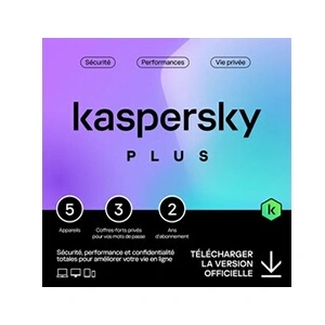 Kaspersky Plus 2025 - (5 Postes - 2 Ans) | Version Téléchargement pas cher
