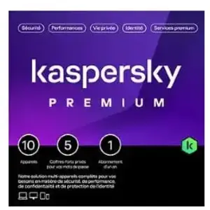 Kaspersky Premium Sécurité antivirus Base 1 licence(s) 1 année(s) pas cher