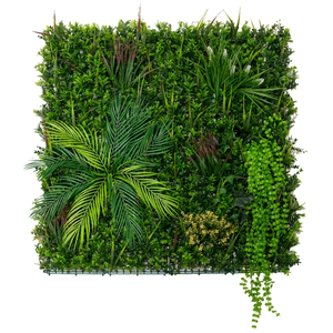 MONSTERSHOP Panneau mural végétal artificiel 100cm x 100 cm alina feuillage fleur verdure carreau intérieur extérieur résistant aux intempéries & uv privée décor 214631 pas cher