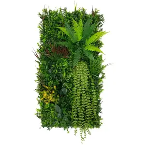 MONSTERSHOP Panneau mural végétal artificiel 50cm x 100 cm alina feuillage fleur verdure carreau intérieur extérieur résistant aux intempéries & uv privée décor 214632 pas cher
