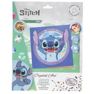Stitch - Crystal Art Kit - Carte Broderie Diamant 18x18cm pas cher