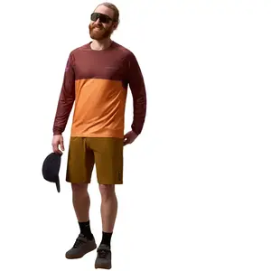 Maillot manches longues Endura Core Printed orange bordeaux - XL pas cher