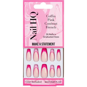 Nail HQ Coffin Pink Contrast French Nails (24 Pieces)Vendu parnotino