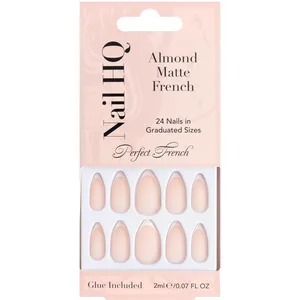 Nail HQ Almond Matte French Faux ongles avec colle incluse 24 pcsVendu parnotino