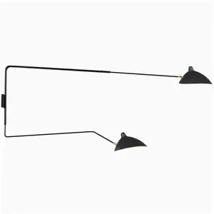 Comparateur de prix : ICONIK INTERIOR Lampe de Bureau - Applique Murale - 2 Bras Noir - George Noir TU