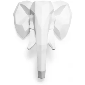 ICONIK INTERIOR Tête d'éléphant Origami Résine Blanc pas cher